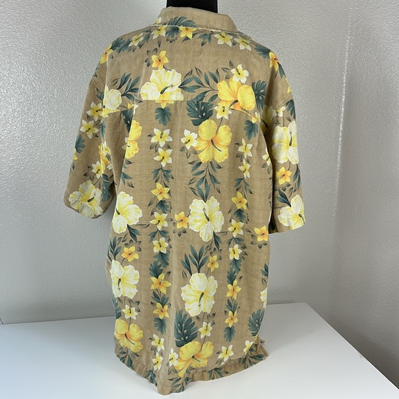 Caribbean Joe Men’s 100% Silk Hawaiian Aloha Floral Button Dress Shirt Size XL - Picture 2 of 12